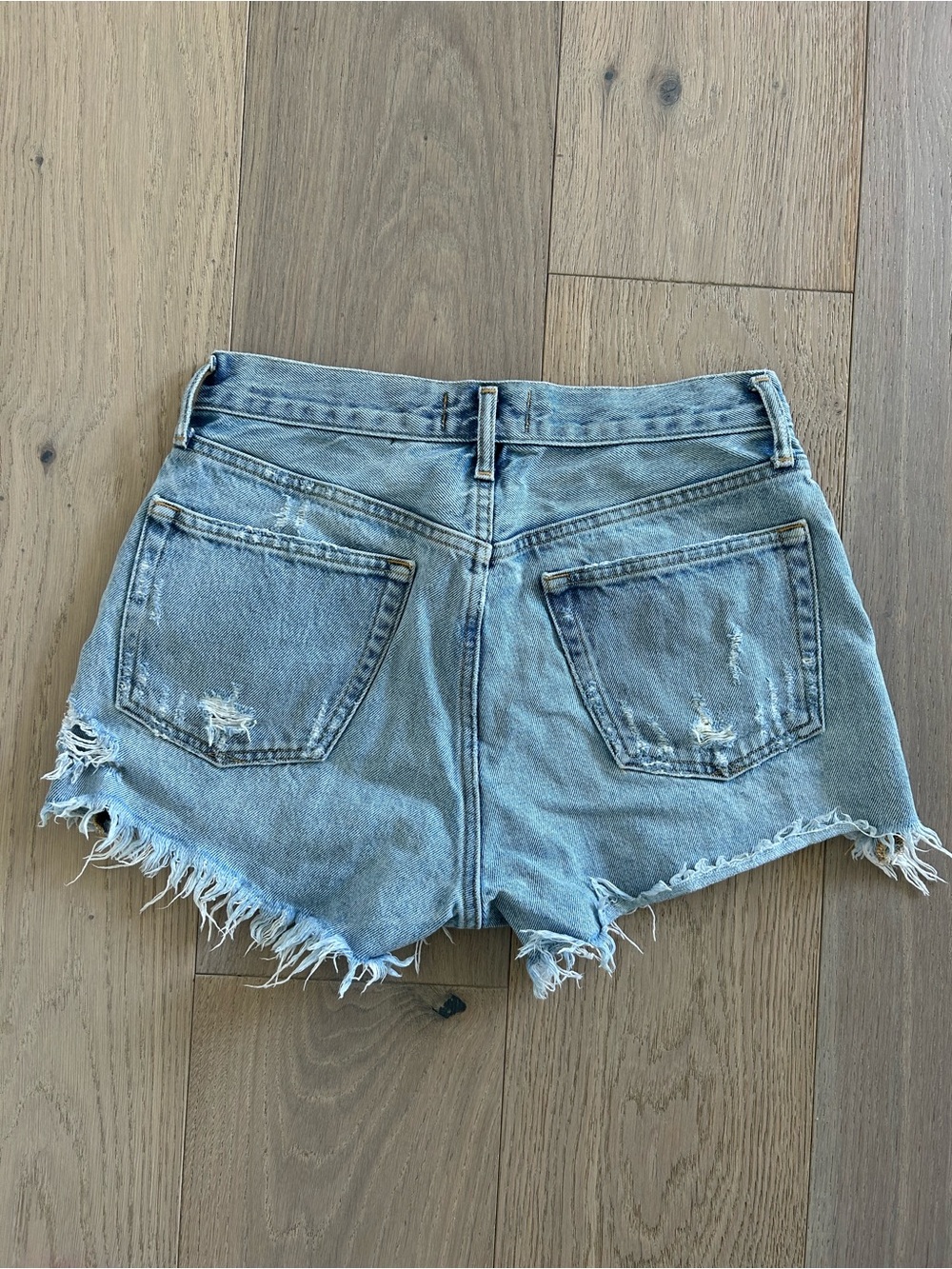 Agolde Parker Distressed Denim Cutoff Shorts - Picture 3 of 4